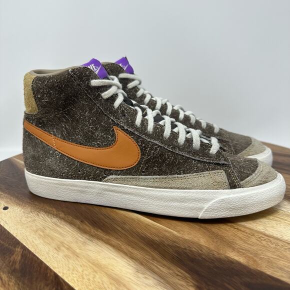 Nike Blazer Mid 77 Men’s 8.5 Brown Premium Chocolate Sneakers Shoes DM7581-200 - Picture 1 of 8
